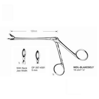 Weil-Blakesely Cutting Forceps With Neck 19Cm, Jaw Width 5mm  (DF-387-4581)