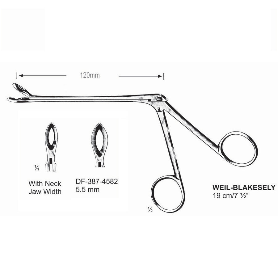 Weil-Blakesely Cutting Forceps With Neck 19Cm, Jaw Width 5.5mm  (DF-387-4582) by Dr. Frigz