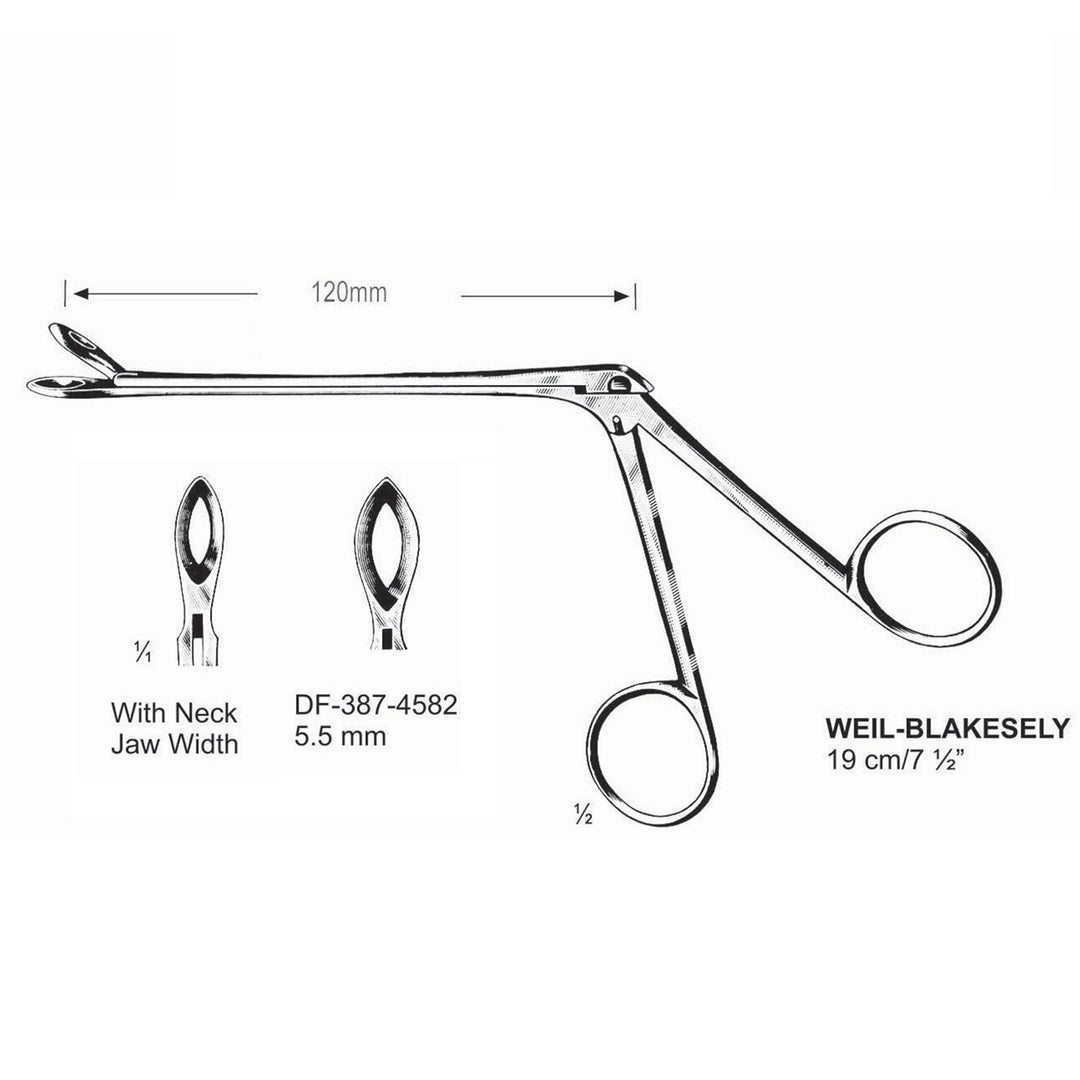 Weil-Blakesely Cutting Forceps With Neck 19Cm, Jaw Width 5.5mm  (DF-387-4582) by Dr. Frigz