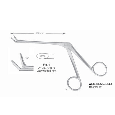Weil-Blakesley Nasal Cutting Forceps, Fig.4, 45 Degree , Jaw Width 5mm , 19cm (DF-387A-4576)