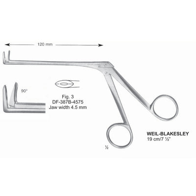 Weil-Blakesley Nasal Cutting Forceps, Fig.1, 90 Degree , Jaw Width 3mm , 19cm (DF-387B-4573)