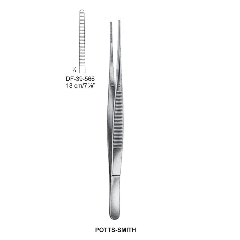 Potts-Smith Dressing Forceps, Straight, Serrated, 18cm (DF-39-566) by Dr. Frigz