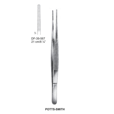 Potts-Smith Dressing Forceps, Straight, Serrated, 21cm (DF-39-567) by Dr. Frigz