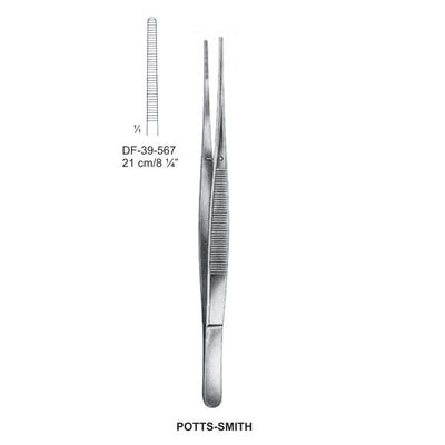 Potts-Smith Dressing Forceps, Straight, Serrated, 21cm (DF-39-567)