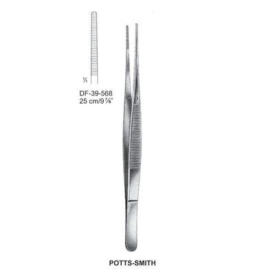 Potts-Smith Dressing Forceps, Straight, Serrated, 25cm (DF-39-568)