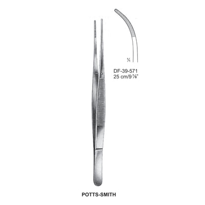 Potts-Smith Dressing Forceps, Curved, Serrated, 25cm (DF-39-571)