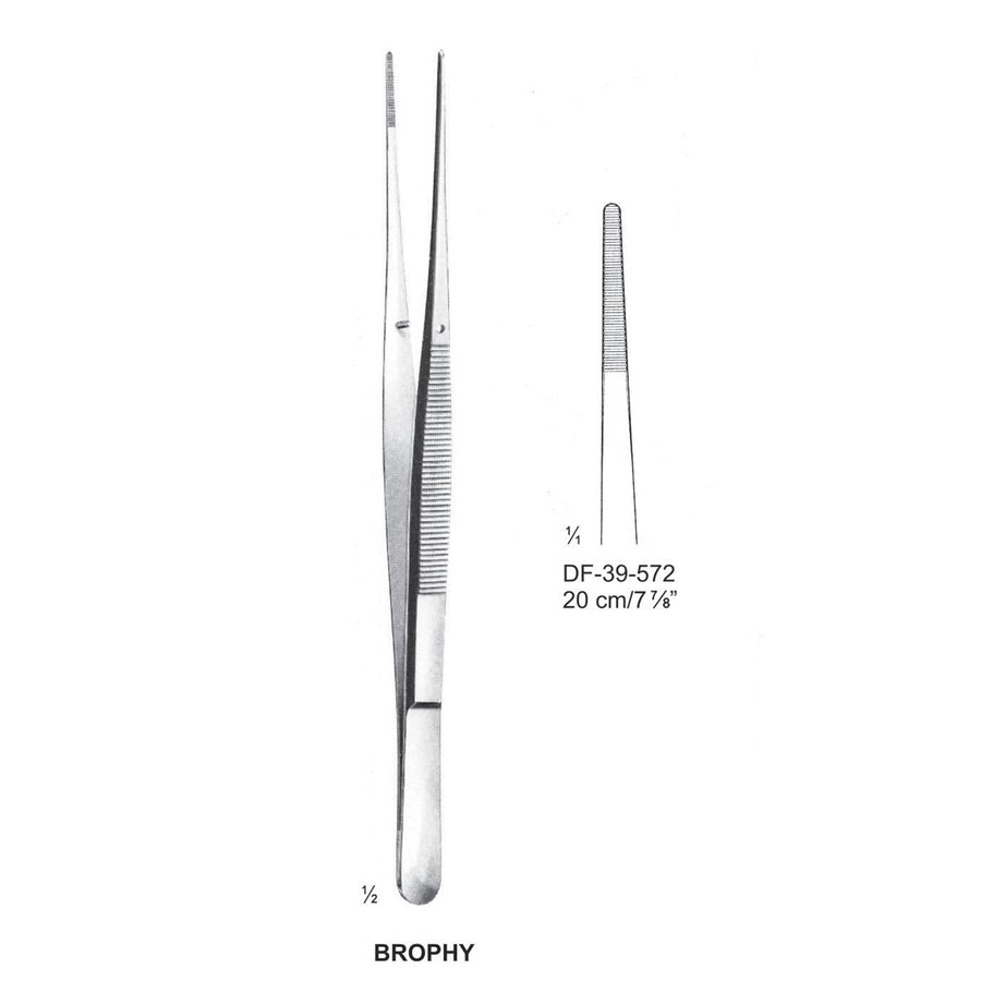 Brophy Dressing Forceps, Straight, Serrated, 20cm (DF-39-572) by Dr. Frigz