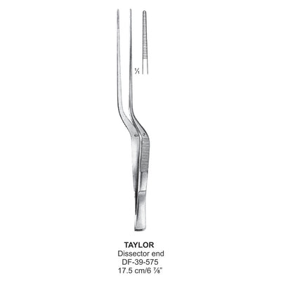 Taylor Dressing Forceps, Dissector End, Serrated, 17.5cm (DF-39-575) by Dr. Frigz