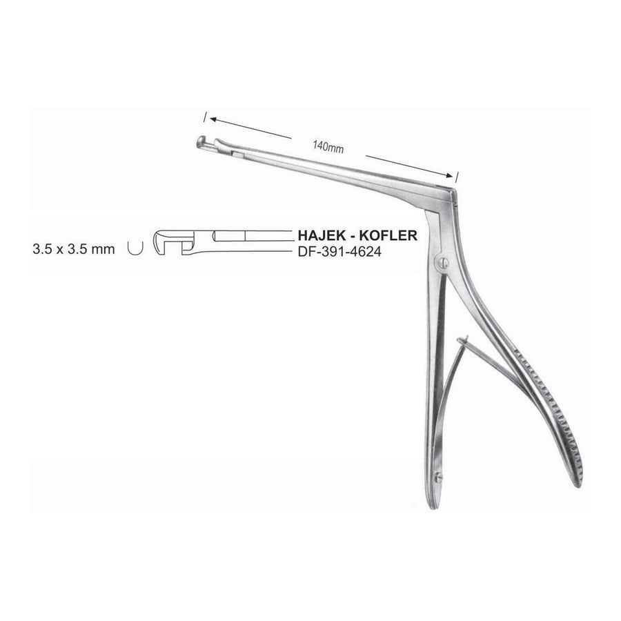 Hajek-Kofler Sphenoid Punches Width 140mm  (DF-391-4624) by Dr. Frigz