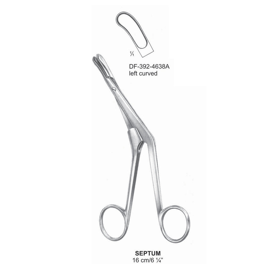Septum Forceps Left Curved 16 (DF-392-4638A) by Dr. Frigz