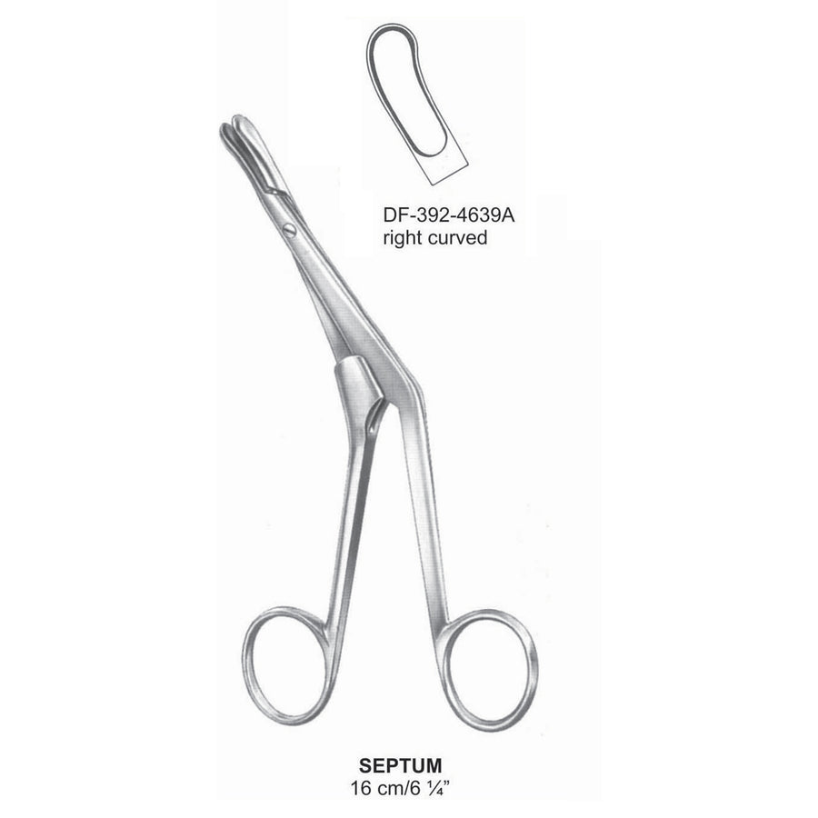 Septum Forceps Right Curved 16 (DF-392-4639A) by Dr. Frigz