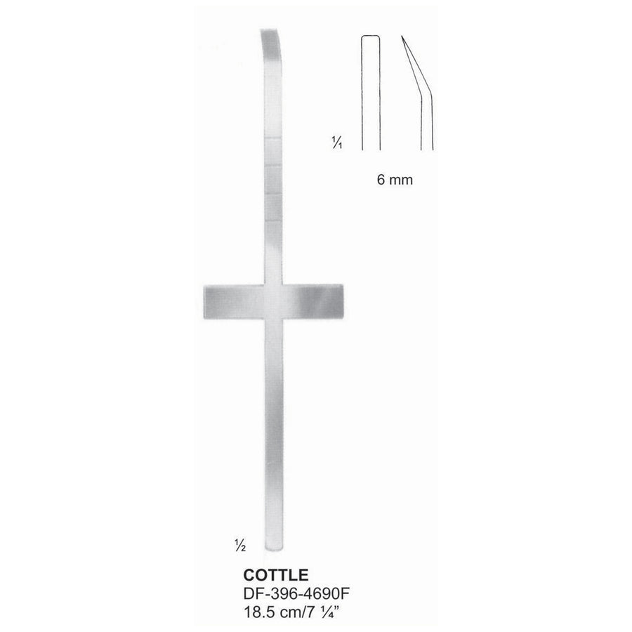 Cottle Osteotomes 18.5Cm, 6mm (DF-396-4690F) by Dr. Frigz