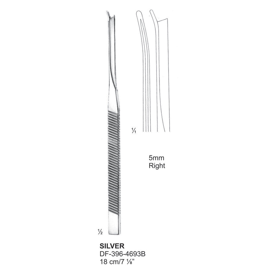 Silver Osteotomes Chisels 18Cm, 5mm Right (DF-396-4693B) by Dr. Frigz