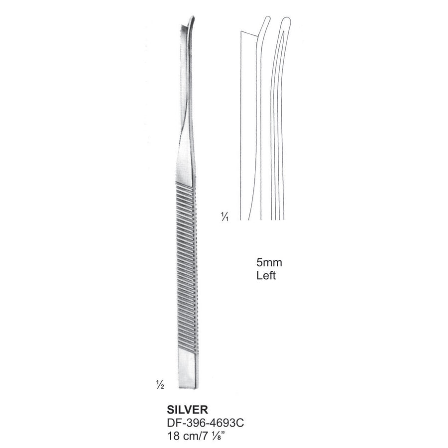 Silver Osteotomes Chisels 18Cm, 5mm Straight Left (DF-396-4693C) by Dr. Frigz