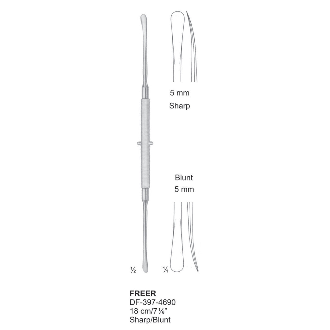 Freer Septum Elevators, 18Cm. Sharp/Blunt 5mm  (DF-397-4690) by Dr. Frigz