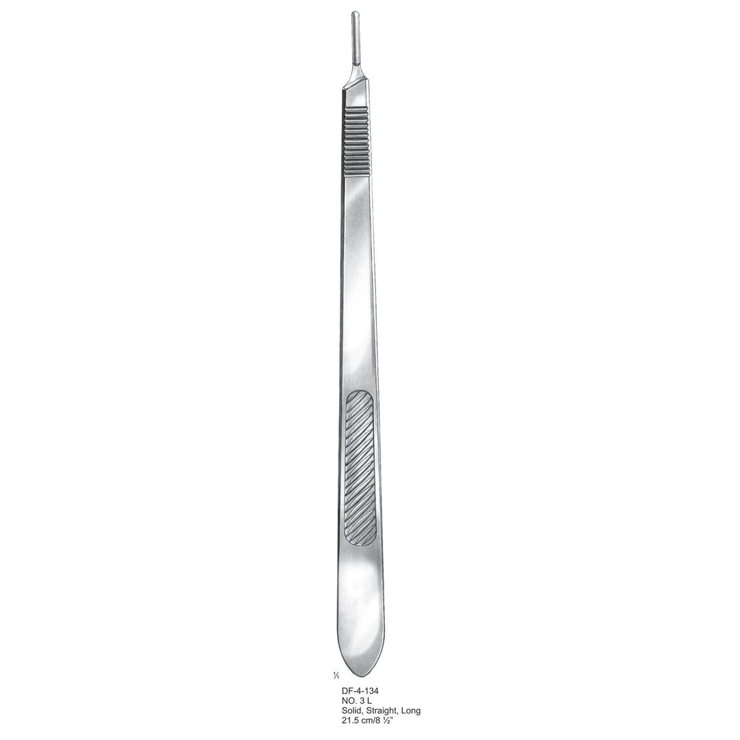 Scalpel Handle No. 3L, Solid, Straight, Long, 21.5cm (DF-4-134) by Dr. Frigz