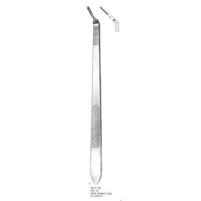 Scalpel Handle No. 3L, Solid, Angled, Long, 21cm  (DF-4-135) by Dr. Frigz