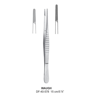 Waugh Dressing Forceps, Straight, Cross Serrated, 15cm (DF-40-578)