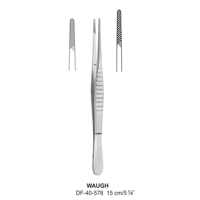 Waugh Dressing Forceps, Straight, Cross Serrated, 15cm (DF-40-578) by Dr. Frigz