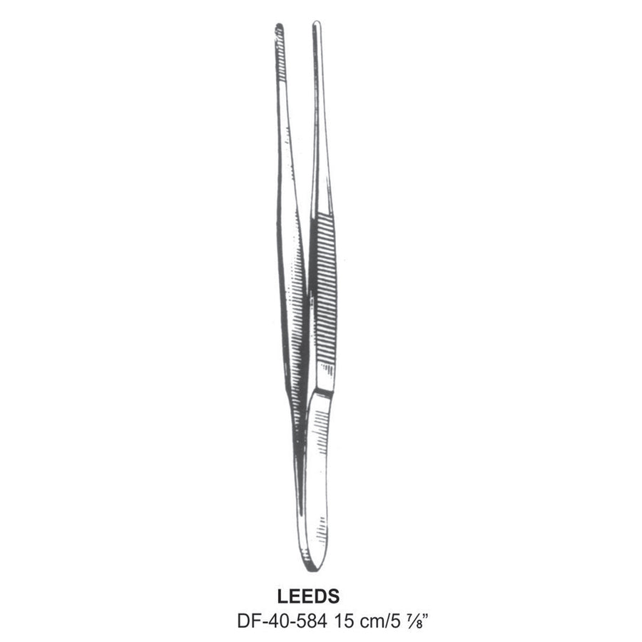 Leeds Dressing Forceps, Straight, Serrated, 15cm  (DF-40-584) by Dr. Frigz