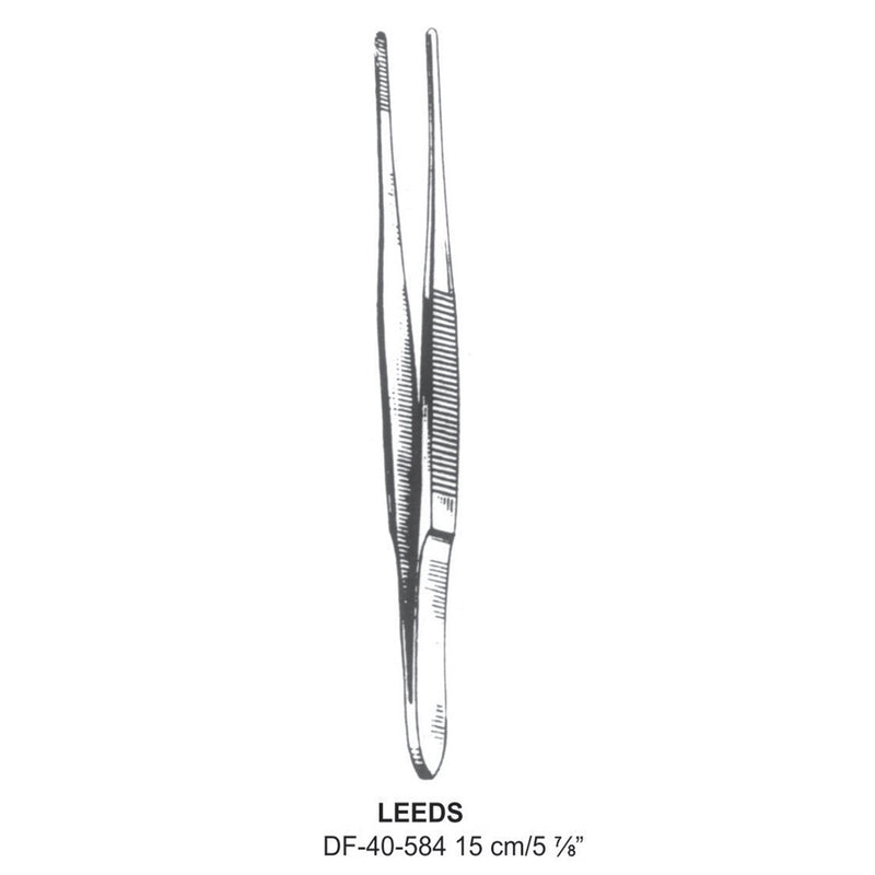 Leeds Dressing Forceps, Straight, Serrated, 15cm  (DF-40-584) by Dr. Frigz