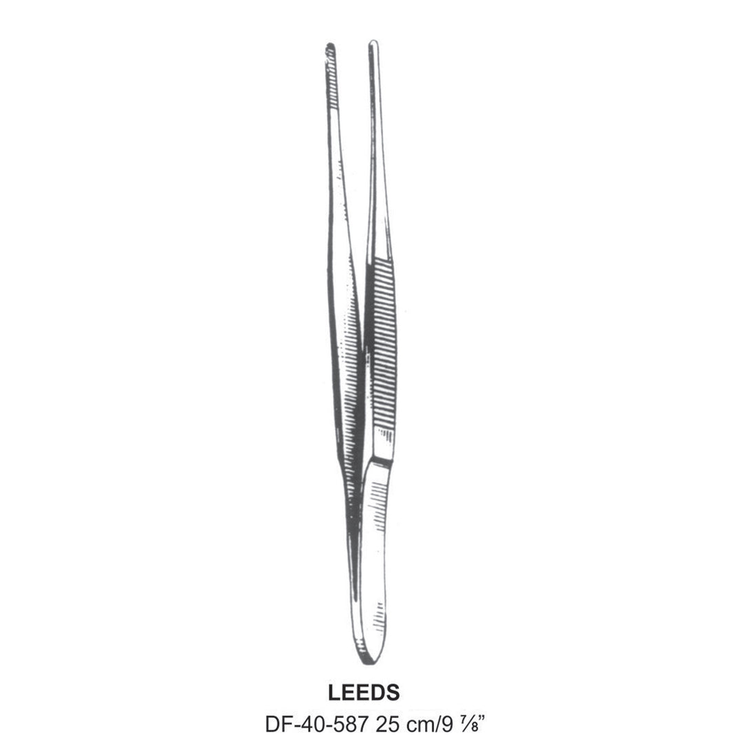 Leeds Dressing Forceps, Straight, Serrated, 25cm  (DF-40-587) by Dr. Frigz