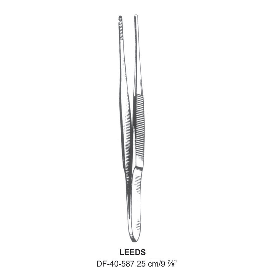 Leeds Dressing Forceps, Straight, Serrated, 25cm  (DF-40-587) by Dr. Frigz