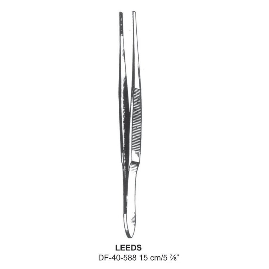 Leeds Dressing Forceps, Straight, Serrated, 15cm  (DF-40-588) by Dr. Frigz