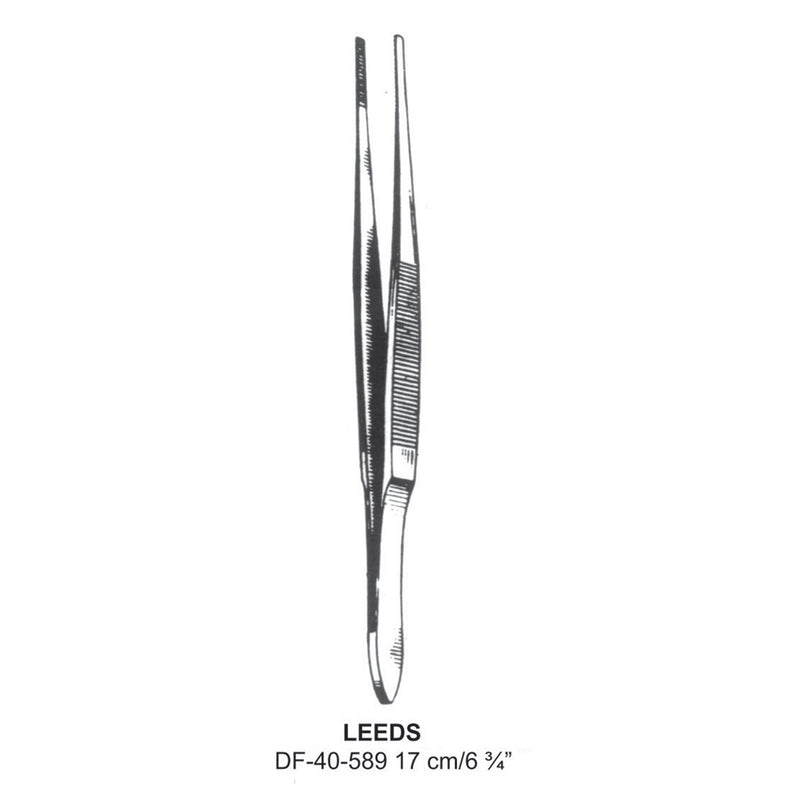 Leeds Dressing Forceps, Straight, Serrated, 17cm  (DF-40-589) by Dr. Frigz