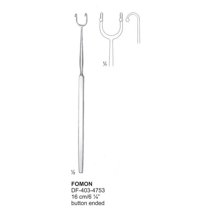 Fomon Nasal Hooklets, Button Ended, 16cm (DF-403-4753) by Dr. Frigz