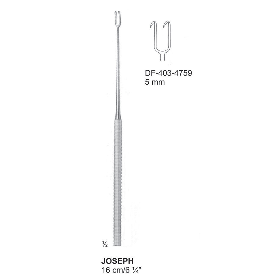 Joseph Nasal Hooklets, 2 Prong, 5mm , 16cm  (DF-403-4759) by Dr. Frigz
