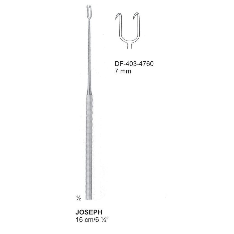 Joseph Nasal Hooklets, 2 Prong, 7mm , 16cm  (DF-403-4760) by Dr. Frigz