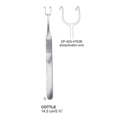 Cottle Nasal Hooklets, 14.5Cm, Button End, Sharp (DF-403-4763B)