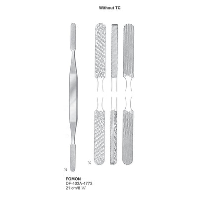 Fomon Nasal Rasps Double End, 21Cm, Without Tc (DF-403A-4773)