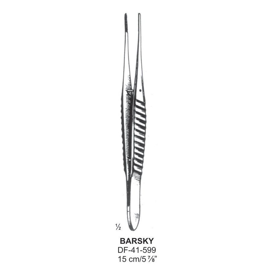Barsky Dressing Forceps, Straight, 15cm  (DF-41-599) by Dr. Frigz
