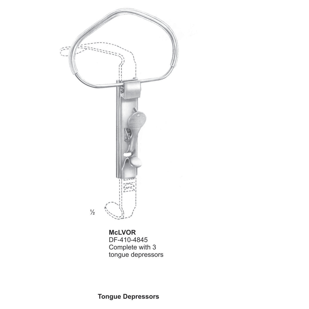 Mclvor-Mouth Gags, Complete Set With 3 Tongue Depressors (DF-410-4845) by Dr. Frigz