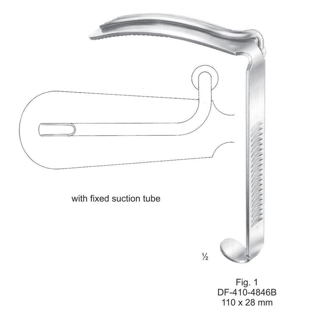 Davis- Boyle- Tongue Depressor With Fixed Suction Tube 110X28mm (DF-410-4846B) by Dr. Frigz