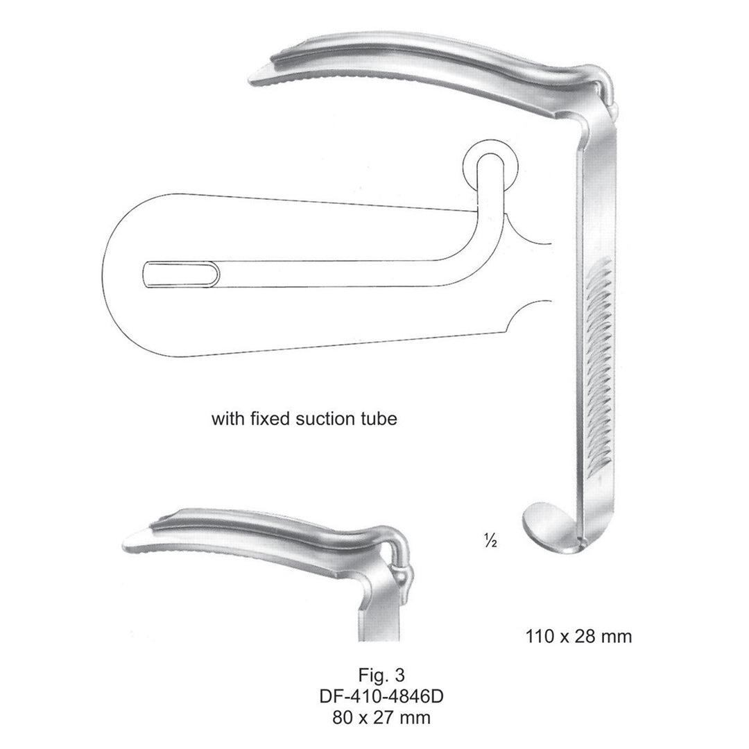 Davis- Boyle- Tongue Depressor With Fixed Suction Tube 80X27mm (DF-410-4846D) by Dr. Frigz
