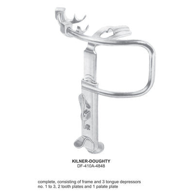 Kilner-Doughty Mouth Gags, Complete Set Consisting Of Frame And 3 Tongue Depressors, 2 Mouth Plates And 1 Palate Plate (DF-410A-4848)