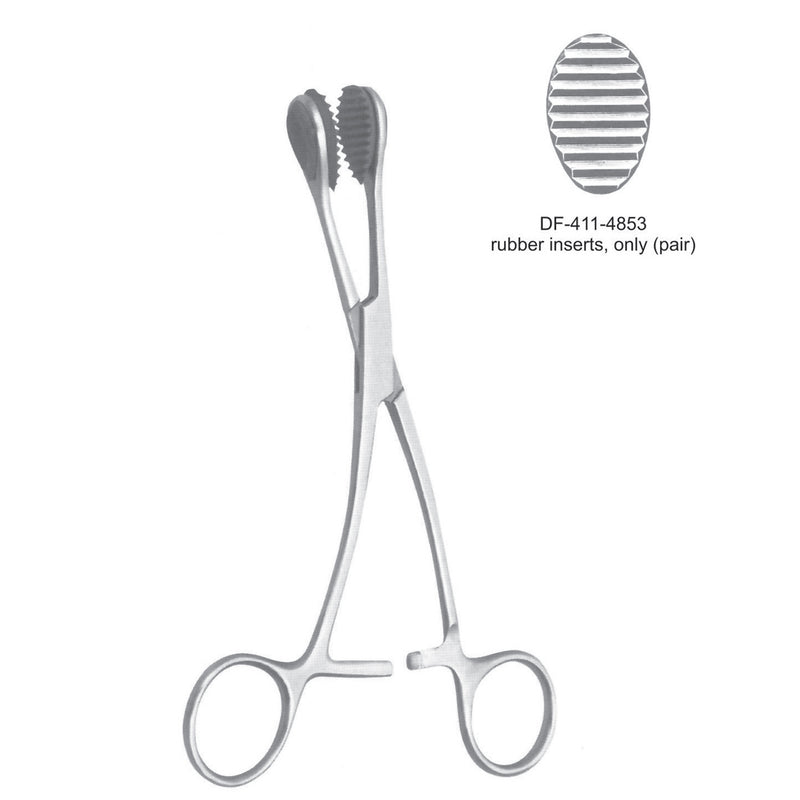 Young Tongue Holding Forceps Rubber Inster (Pair) (DF-411-4853) by Dr. Frigz