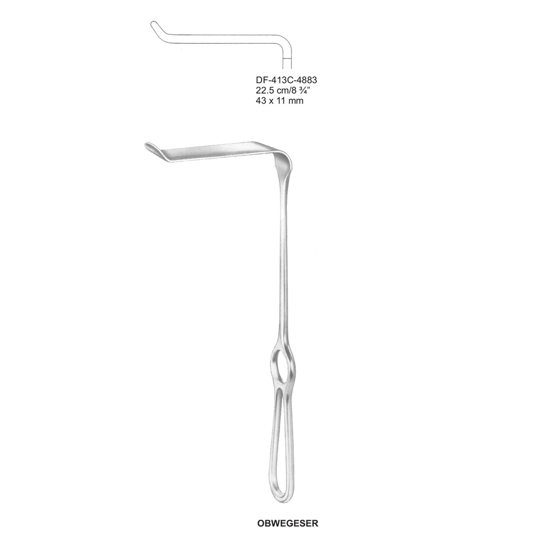 Obwegeser Soft Tissue Retractors 22.5Cm, 43X11mm (DF-413C-4883) by Dr. Frigz