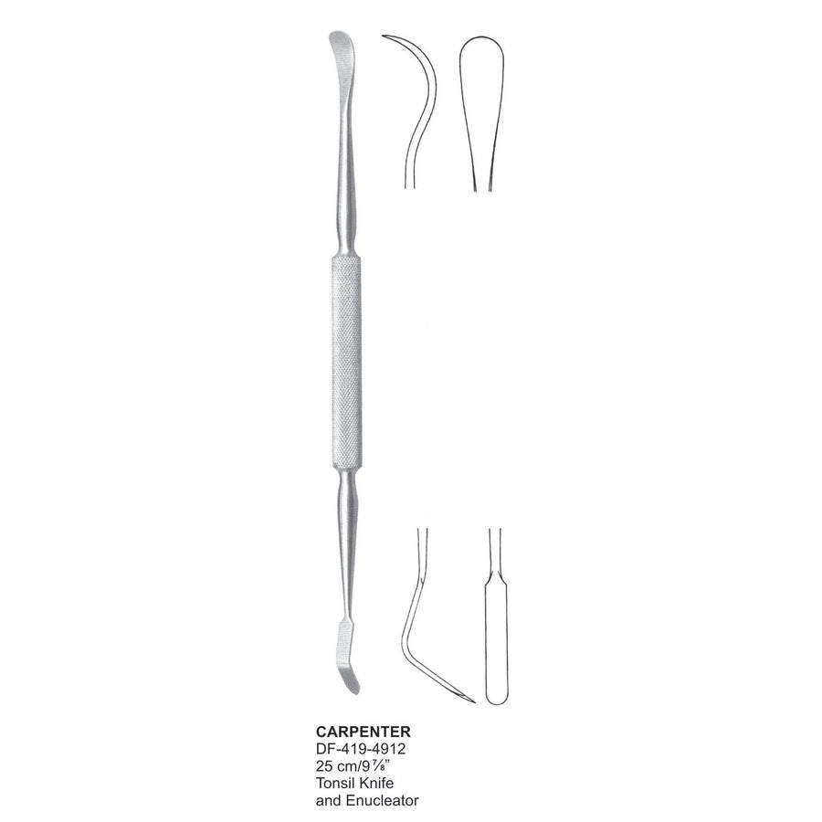 Carpenter Tonsil Knife And Enuleator 25cm  (DF-419-4912) by Dr. Frigz