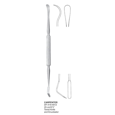 Carpenter Tonsil Knife And Enuleator 25cm  (DF-419-4912) by Dr. Frigz