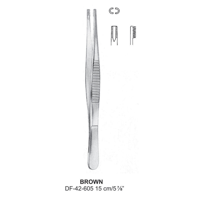 Brown Tissue Forceps, 15cm  (DF-42-605) by Dr. Frigz