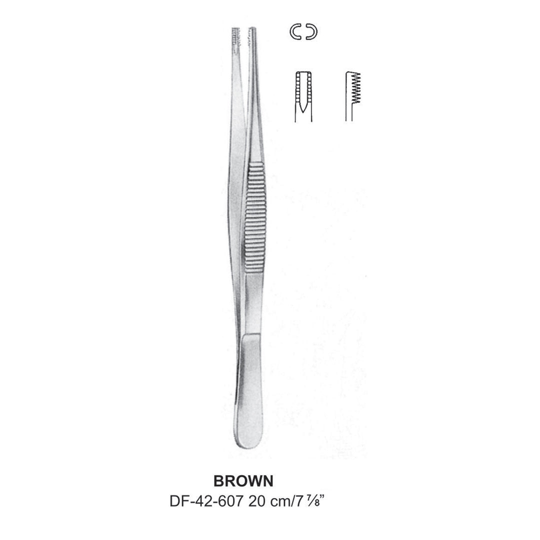 Brown Tissue Forceps, 20cm  (DF-42-607) by Dr. Frigz