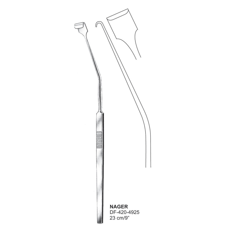Nager Tonsil Retractors 23cm  (DF-420-4925) by Dr. Frigz