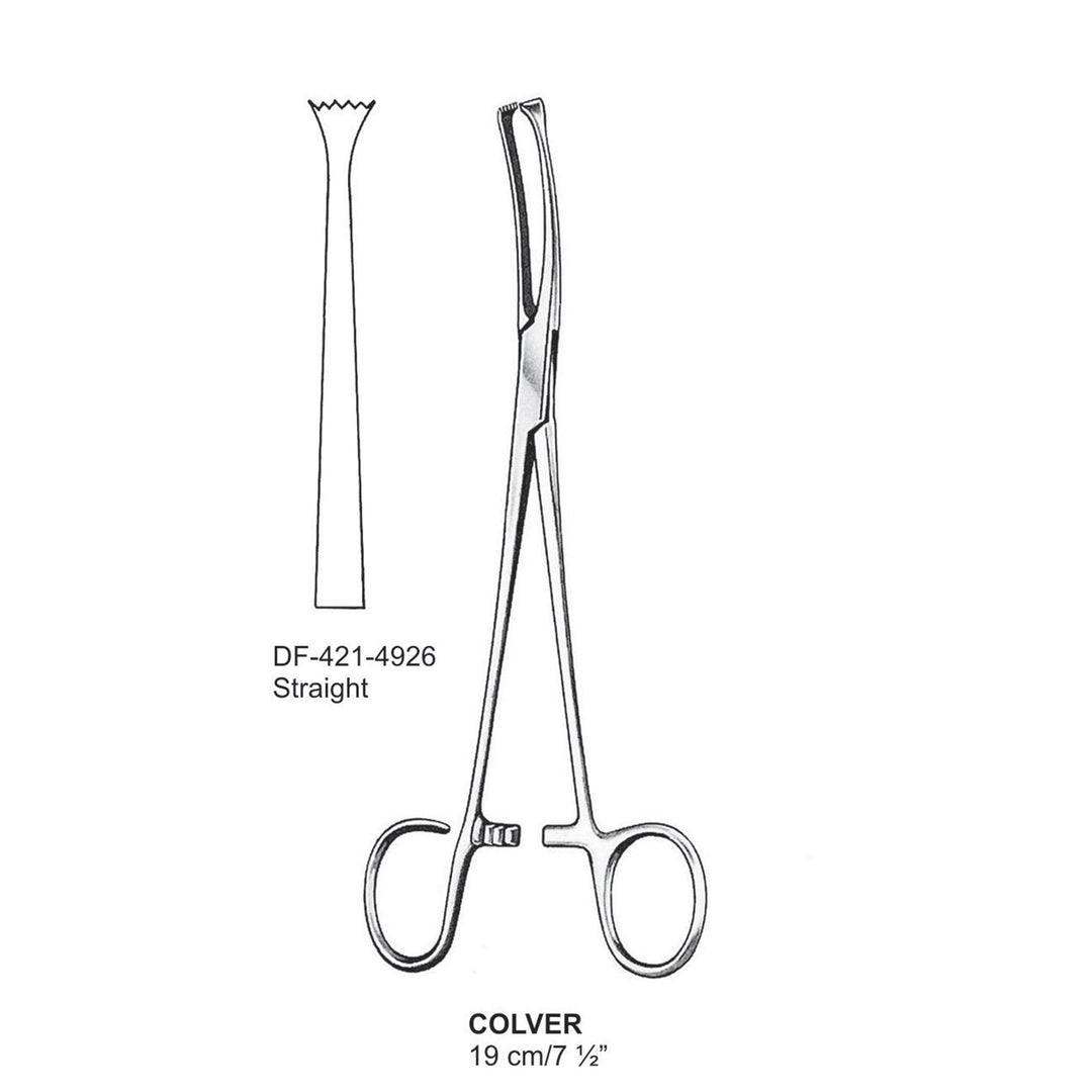 Colver Tonsil Seizing Forceps, Straight, 1 Open Ring, 19cm  (DF-421-4926) by Dr. Frigz