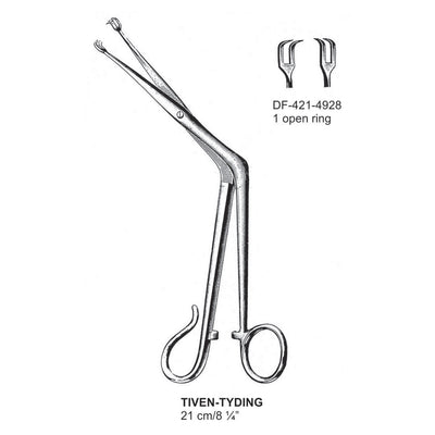 Tiven-Tyding Tonsil Seizing Forcep, 2X2 Teeth, 1 Open Rign, 21cm  (DF-421-4928)