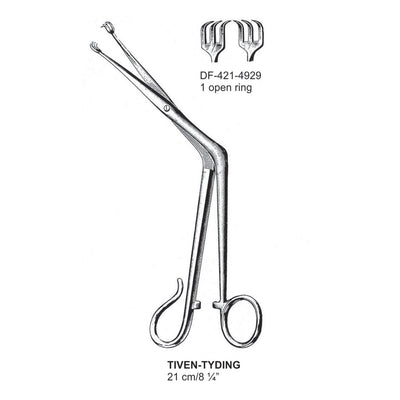 Tiven-Tyding Tonsil Seizing Forcep, 3X3 Teeth, 1 Open Rign, 21cm  (DF-421-4929)