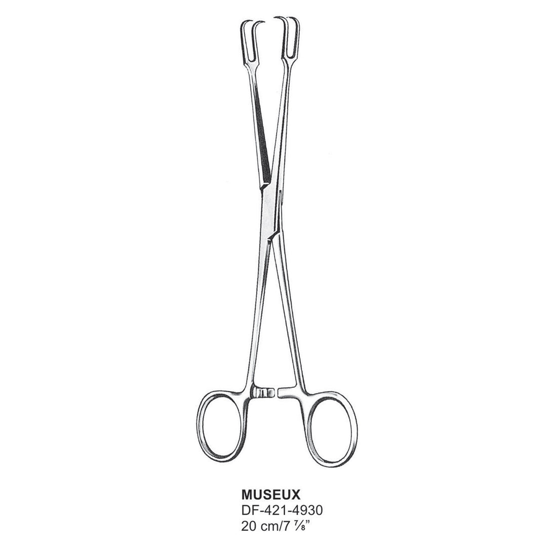 Museux Tonsil Seizing Forcep, 2X2 Teeth, Straight, 20cm  (DF-421-4930) by Dr. Frigz
